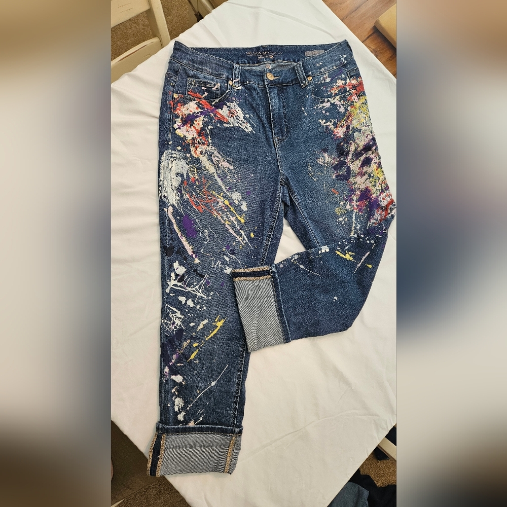 Melissa McCarthy paint splatter jeans size 16w